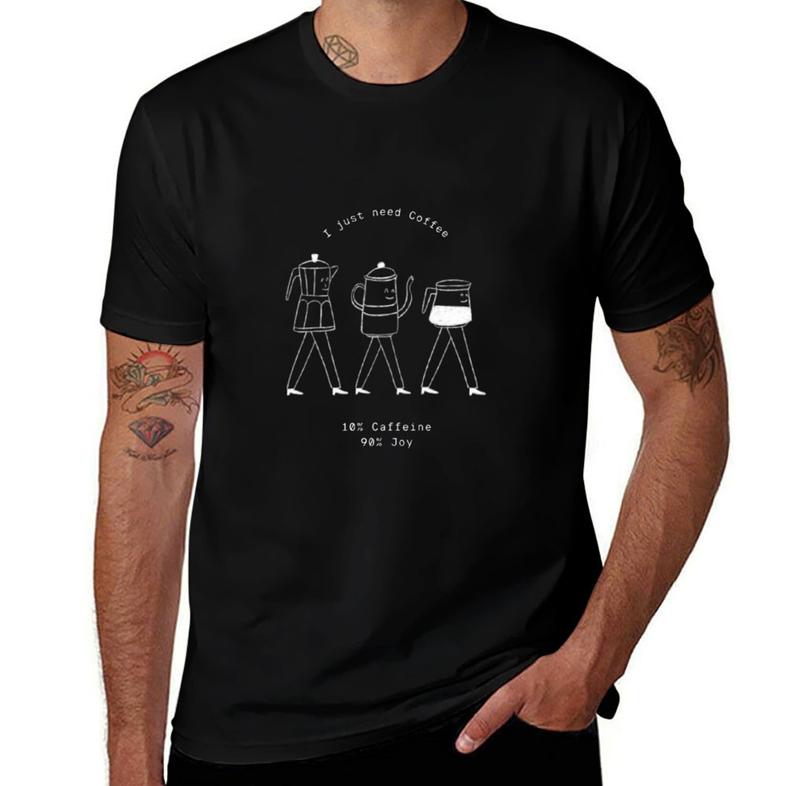 Coffee Equipment Needed - T-shirt z ilustracją sprzętu do kawy,